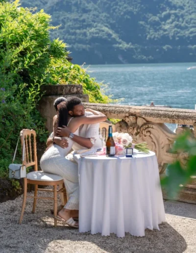 Marriage proposal in the botanical gardens of Villa Melzi, Bellagio