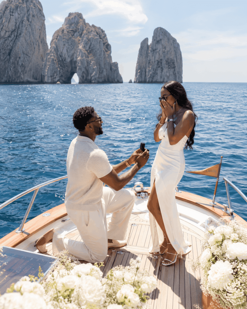 Private Capri boat proposal experience in Italy