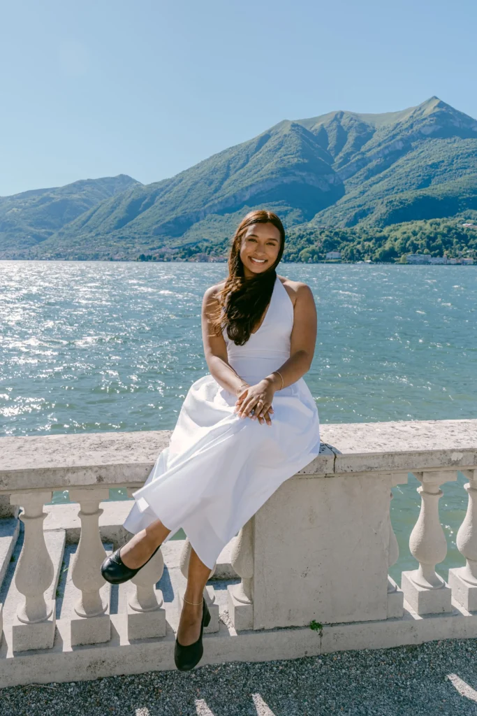 Jared and his partner enjoying their Lake Como proposal experience in Bellagio