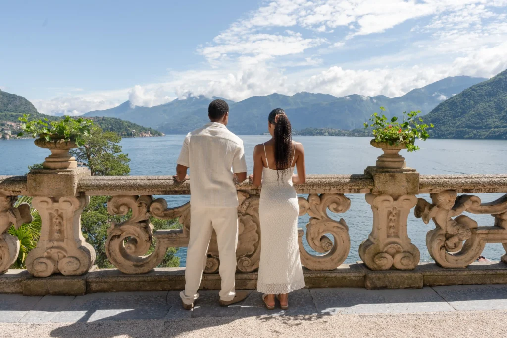 Lake Como Proposal at Villa del Balbianello Keeghan and Emilie at Villa del Balbianello after their Lake Como proposal